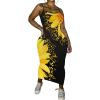 imagePINSV Womens Bodycon Long Slip Dress Spaghetti Strap Summer Maxi Dress Modern Casual SundressSunflower Print