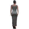 imagePINSV Womens Scoop Neck Bodycon Maxi Dress Stretchy Sleeveless Summer Tank Dress Sexy Party Club Beach SundressGray
