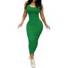 imagePINSV Womens Sexy Bodycon Tank Dress Basic Sleeveless Long Maxi Dresses Party Club Beach SundressesAgreen