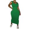 imagePINSV Womens Sexy Bodycon Tank Dress Basic Sleeveless Long Maxi Dresses Party Club Beach SundressesAgreen