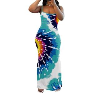 imagePINSV Women Summer Long Dress Casual Slip Sexy Sleeveless Bodycon Maxi Dresses for WomenLight Lreen