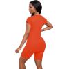 imagePINSV Women 2 Piece Outfits Summer Sweatsuits Biker Short Workout Jogger SetsDeep Orange