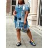 imagePINSV Women Plus Size Summer T Shirt Dresses Short Sleeve Casual Tunic Dress with PocketsDenim Print