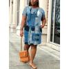 imagePINSV Women Plus Size Summer T Shirt Dresses Short Sleeve Casual Tunic Dress with PocketsDenim Print