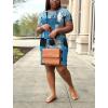 imagePINSV Women Plus Size Summer T Shirt Dresses Short Sleeve Casual Tunic Dress with PocketsDenim Print