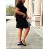 imagePINSV Women Plus Size Summer T Shirt Dresses Short Sleeve Casual Tunic Dress with PocketsSolid Black