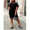imagePINSV Women Plus Size Summer T Shirt Dresses Short Sleeve Casual Tunic Dress with PocketsSolid Black