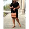 imagePINSV Women Plus Size Summer T Shirt Dresses Short Sleeve Casual Tunic Dress with PocketsSolid Black
