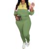 imagePINSV Womens 2 Piece Outfits Lapel Half Zip Long Sleeve Sweatshirts Sweatpants Tracksuit Casual SweatsuitsYellow Green