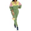 imagePINSV Womens 2 Piece Outfits Lapel Half Zip Long Sleeve Sweatshirts Sweatpants Tracksuit Casual SweatsuitsYellow Green
