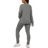 imagePINSV Womens 2 Piece Outfits Long Sleeve Sweatsuits Outfits Jogging Suits Sweat Loungewear SetsSolid Grey