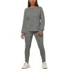 imagePINSV Womens 2 Piece Outfits Long Sleeve Sweatsuits Outfits Jogging Suits Sweat Loungewear SetsSolid Grey