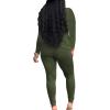imagePINSV Womens Tracksuits 2 Piece Outfits Sweatsuits Long Sleeve Top Jogger Legging Pants SetsArmy Green