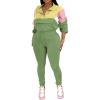 imagePINSV Womens 2 Piece Outfits Lapel Half Zip Long Sleeve Sweatshirts Sweatpants Tracksuit Casual SweatsuitsYellow Green