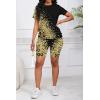 imagePINSV Womens 2 Piece Outfits Summer Printing Bodycon Short Pants Workout Sets27black Leopard Print