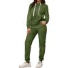 imagePINSV Sweatsuits Women 2 Piece Outfits Casual Jogging Suits Long Sleeve Hoodie Sweatpants Tracksuits SetsArmy Green