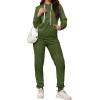 imagePINSV Sweatsuits Women 2 Piece Outfits Casual Jogging Suits Long Sleeve Hoodie Sweatpants Tracksuits SetsArmy Green