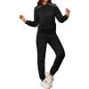 imagePINSV Sweatsuits Women 2 Piece Outfits Casual Jogging Suits Long Sleeve Hoodie Sweatpants Tracksuits SetsBlack