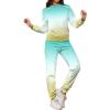 imagePINSV Sweatsuits Women 2 Piece Outfits Casual Jogging Suits Long Sleeve Hoodie Sweatpants Tracksuits SetsBlue Green Gradient