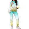 imagePINSV Sweatsuits Women 2 Piece Outfits Casual Jogging Suits Long Sleeve Hoodie Sweatpants Tracksuits SetsBlue Green Gradient