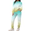imagePINSV Sweatsuits Women 2 Piece Outfits Casual Jogging Suits Long Sleeve Hoodie Sweatpants Tracksuits SetsBlue Green Gradient