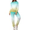 imagePINSV Sweatsuits Women 2 Piece Outfits Casual Jogging Suits Long Sleeve Hoodie Sweatpants Tracksuits SetsBlue Green Gradient