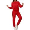 imagePINSV Sweatsuits Women 2 Piece Outfits Casual Jogging Suits Long Sleeve Hoodie Sweatpants Tracksuits SetsBright Red