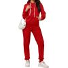 imagePINSV Sweatsuits Women 2 Piece Outfits Casual Jogging Suits Long Sleeve Hoodie Sweatpants Tracksuits SetsBright Red