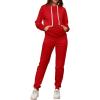 imagePINSV Sweatsuits Women 2 Piece Outfits Casual Jogging Suits Long Sleeve Hoodie Sweatpants Tracksuits SetsBright Red