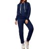 imagePINSV Sweatsuits Women 2 Piece Outfits Casual Jogging Suits Long Sleeve Hoodie Sweatpants Tracksuits SetsDark Blue
