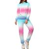 imagePINSV Sweatsuits Women 2 Piece Outfits Casual Jogging Suits Long Sleeve Hoodie Sweatpants Tracksuits SetsPink Blue Gradient