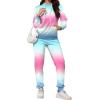 imagePINSV Sweatsuits Women 2 Piece Outfits Casual Jogging Suits Long Sleeve Hoodie Sweatpants Tracksuits SetsPink Blue Gradient