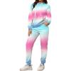 imagePINSV Sweatsuits Women 2 Piece Outfits Casual Jogging Suits Long Sleeve Hoodie Sweatpants Tracksuits SetsPink Blue Gradient