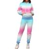 imagePINSV Sweatsuits Women 2 Piece Outfits Casual Jogging Suits Long Sleeve Hoodie Sweatpants Tracksuits SetsPink Blue Gradient