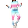 imagePINSV Sweatsuits Women 2 Piece Outfits Casual Jogging Suits Long Sleeve Hoodie Sweatpants Tracksuits SetsPink Blue Gradient