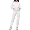 imagePINSV Sweatsuits Women 2 Piece Outfits Casual Jogging Suits Long Sleeve Hoodie Sweatpants Tracksuits SetsWhite