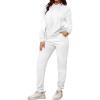 imagePINSV Sweatsuits Women 2 Piece Outfits Casual Jogging Suits Long Sleeve Hoodie Sweatpants Tracksuits SetsWhite