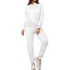 imagePINSV Sweatsuits Women 2 Piece Outfits Casual Jogging Suits Long Sleeve Hoodie Sweatpants Tracksuits SetsWhite