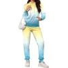 imagePINSV Sweatsuits Women 2 Piece Outfits Casual Jogging Suits Long Sleeve Hoodie Sweatpants Tracksuits SetsYellow Blue Gradient