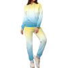 imagePINSV Sweatsuits Women 2 Piece Outfits Casual Jogging Suits Long Sleeve Hoodie Sweatpants Tracksuits SetsYellow Blue Gradient