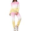 imagePINSV Sweatsuits Women 2 Piece Outfits Casual Jogging Suits Long Sleeve Hoodie Sweatpants Tracksuits SetsYellow Pink Gradient