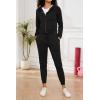 imagePINSV Womens Two Piece Outfits Sweatsuits Sets Long Sleeve Zip Up Hoodie Sweatpants Jogging Suits Casual TracksuitsBlack
