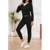 imagePINSV Womens Two Piece Outfits Sweatsuits Sets Long Sleeve Zip Up Hoodie Sweatpants Jogging Suits Casual TracksuitsBlack