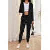 imagePINSV Womens Two Piece Outfits Sweatsuits Sets Long Sleeve Zip Up Hoodie Sweatpants Jogging Suits Casual TracksuitsBlack