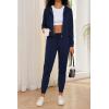 imagePINSV Womens Two Piece Outfits Sweatsuits Sets Long Sleeve Zip Up Hoodie Sweatpants Jogging Suits Casual TracksuitsDark Blue