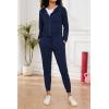 imagePINSV Womens Two Piece Outfits Sweatsuits Sets Long Sleeve Zip Up Hoodie Sweatpants Jogging Suits Casual TracksuitsDark Blue