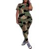 imagePINSV Womens Plus Size 2 Piece Outfits Tracksuits Short Sleeve Top Pants Sets SweatsuitsCamouflage