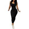imagePINSV Womens Scoop Neck Bodycon Maxi Dress Stretchy Sleeveless Summer Tank Dress Sexy Party Club Beach SundressBlack