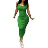 imagePINSV Womens Scoop Neck Bodycon Maxi Dress Stretchy Sleeveless Summer Tank Dress Sexy Party Club Beach SundressGreen