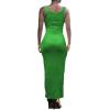 imagePINSV Womens Scoop Neck Bodycon Maxi Dress Stretchy Sleeveless Summer Tank Dress Sexy Party Club Beach SundressGreen